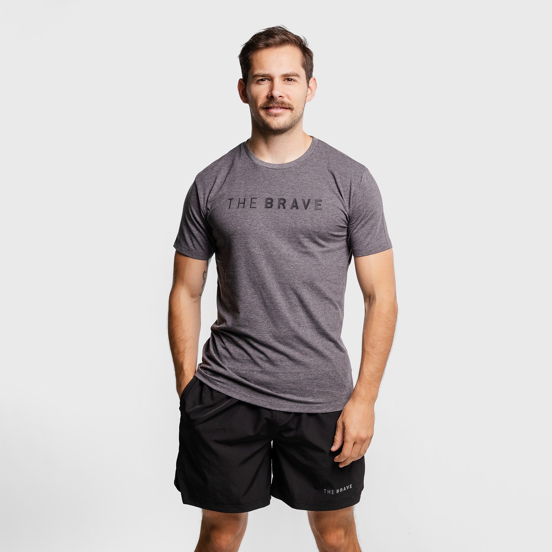 The Brave - Men's Signature T-Shirt - CHARCOAL MARLE