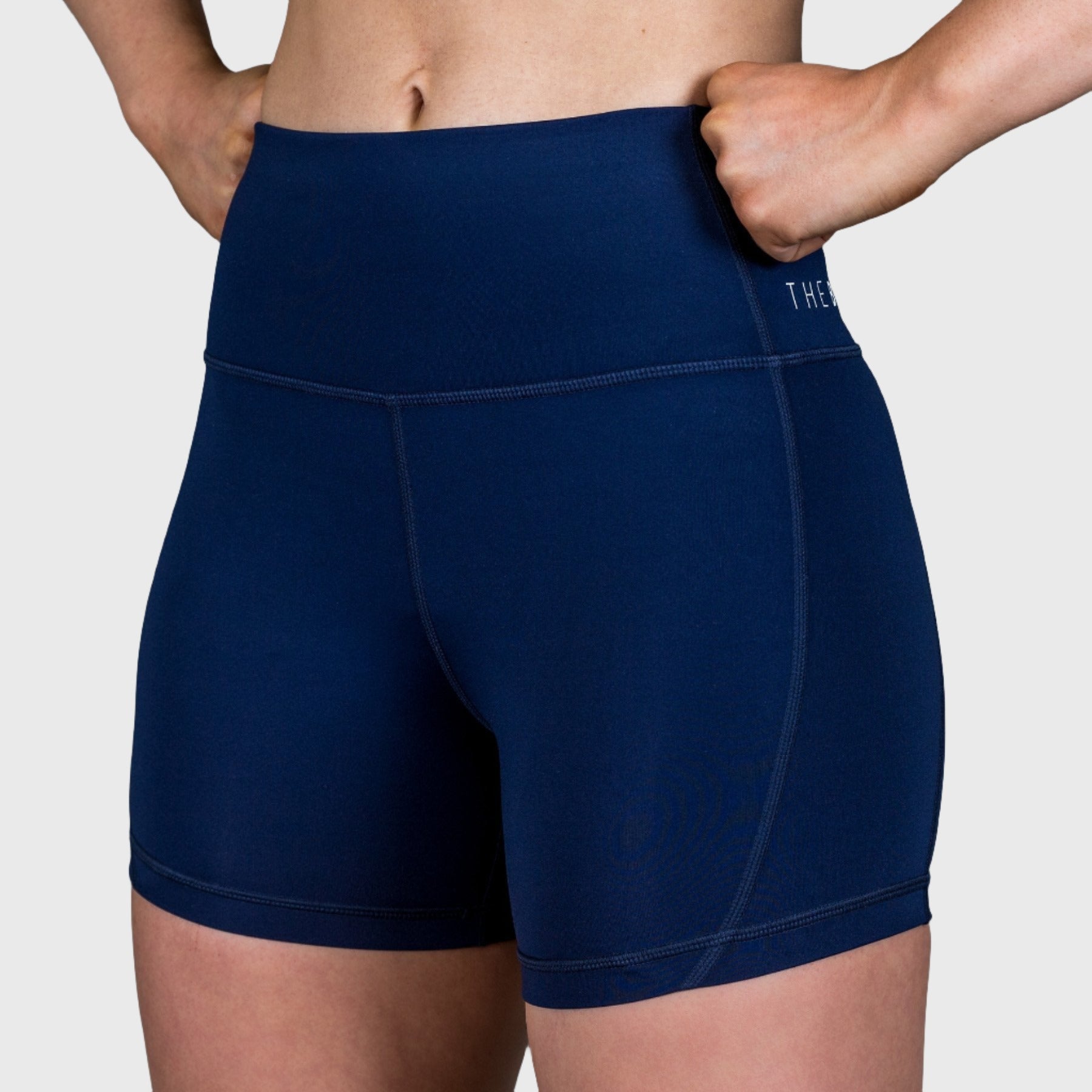 THE BRAVE - WOMEN'S SCULPT HIGH WAISTED BOOTY SHORTS - DARK NAVY