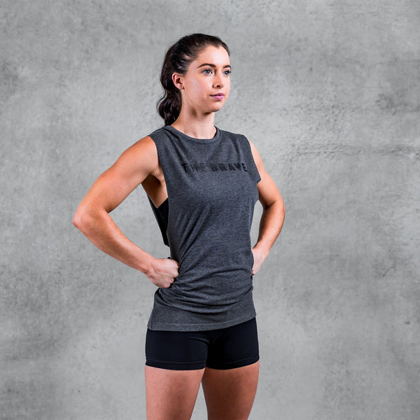 THE BRAVE - UNISEX SIGNATURE TANK 2.0 - CHARCOAL MARL