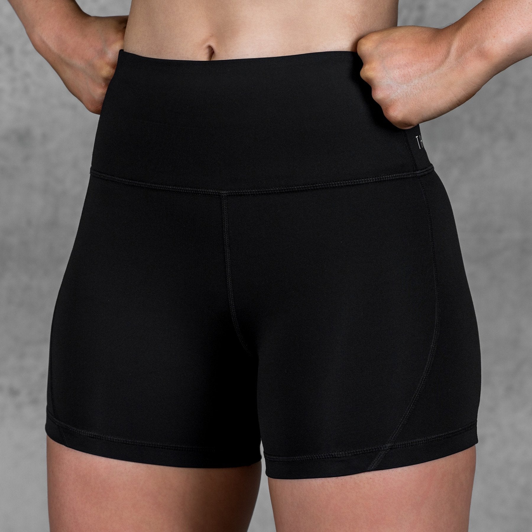 THE BRAVE - WOMEN'S SCULPT HIGH WAISTED BOOTY SHORTS - BLACK